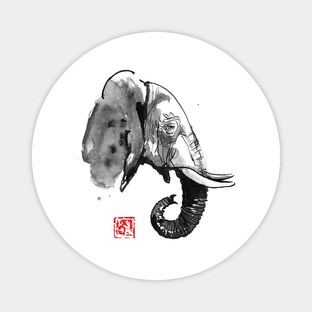 elephant profile Magnet by pechane